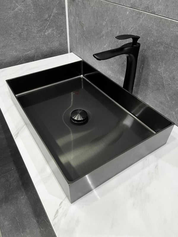 single-matte-square-titanium-bathroom-basin