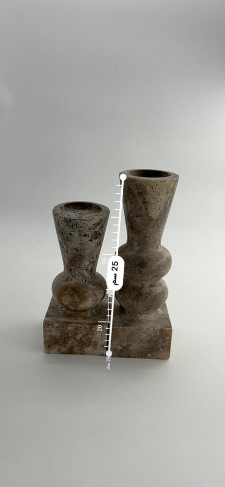 travertino-grey-marble-candle-holder-set